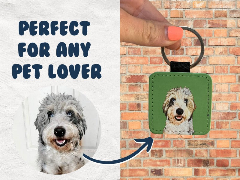 Porte-clés personnalisé pour animaux de compagnie photos petit pendentif