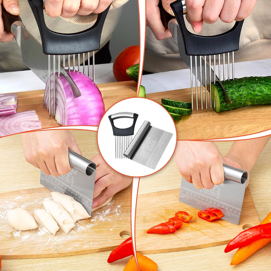 Multi-purpose stainless steel shackle lock and onion holder