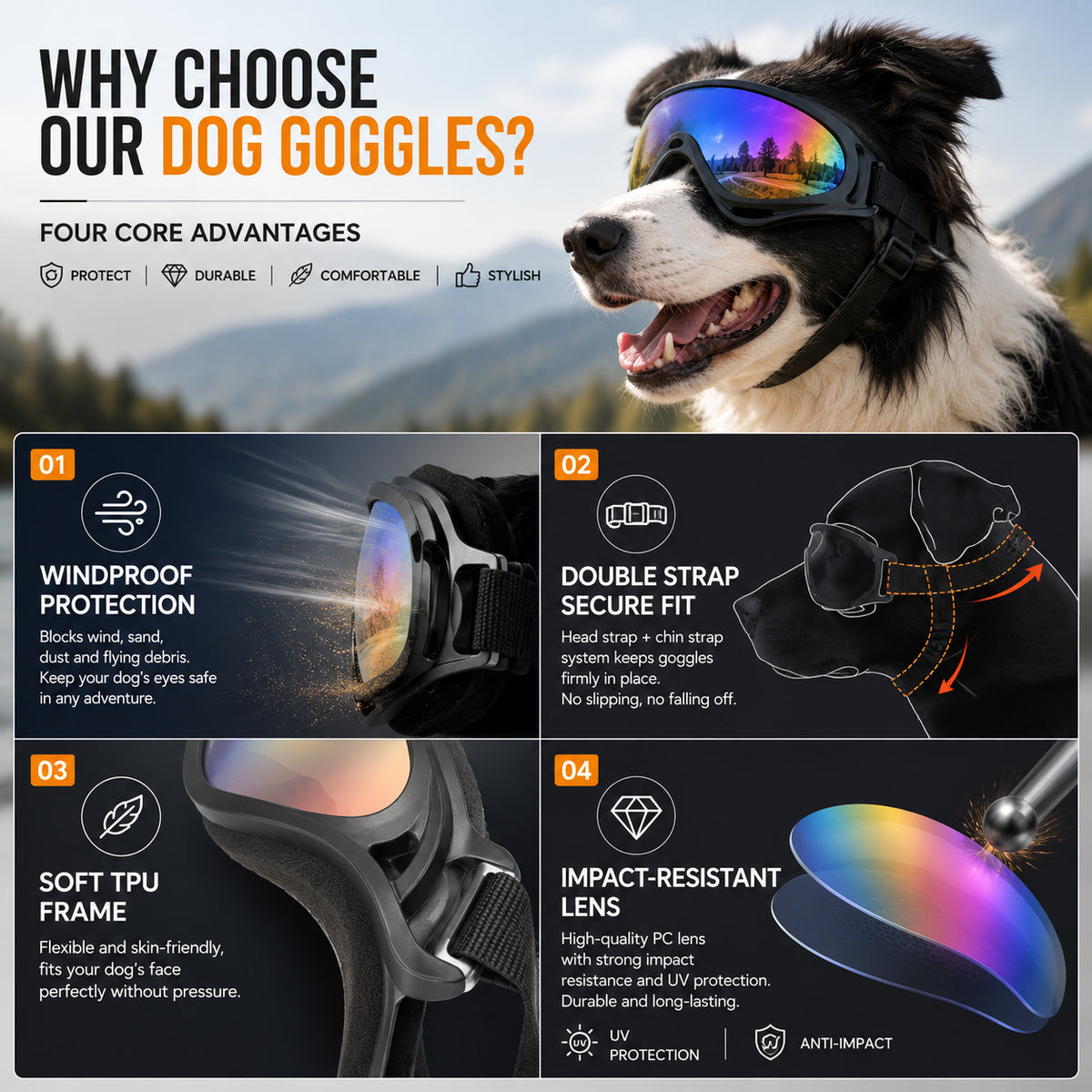 Dog Boots for Medium and Large Dogs