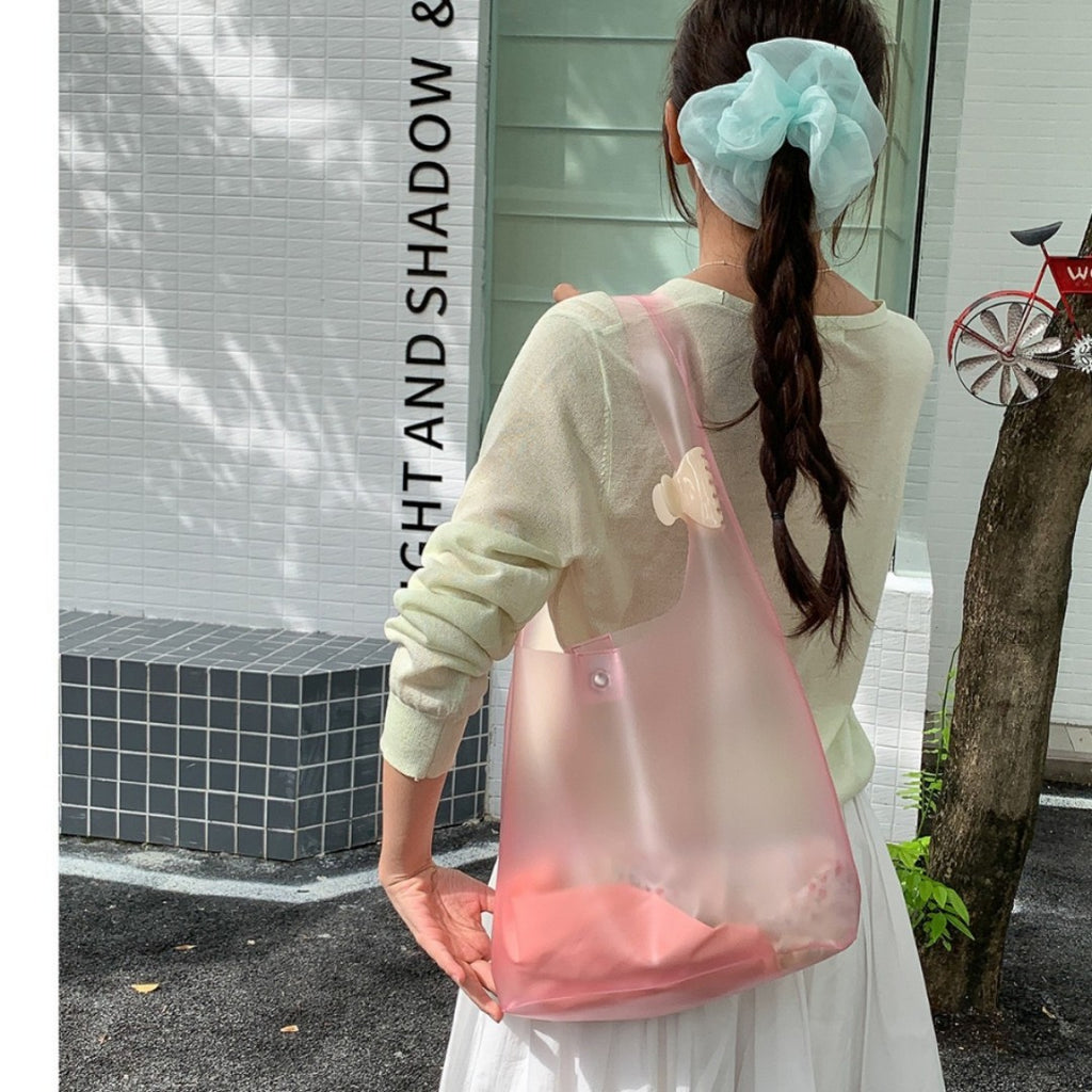 Mode de style coréen Grande capacité Transparent Jelly Bag