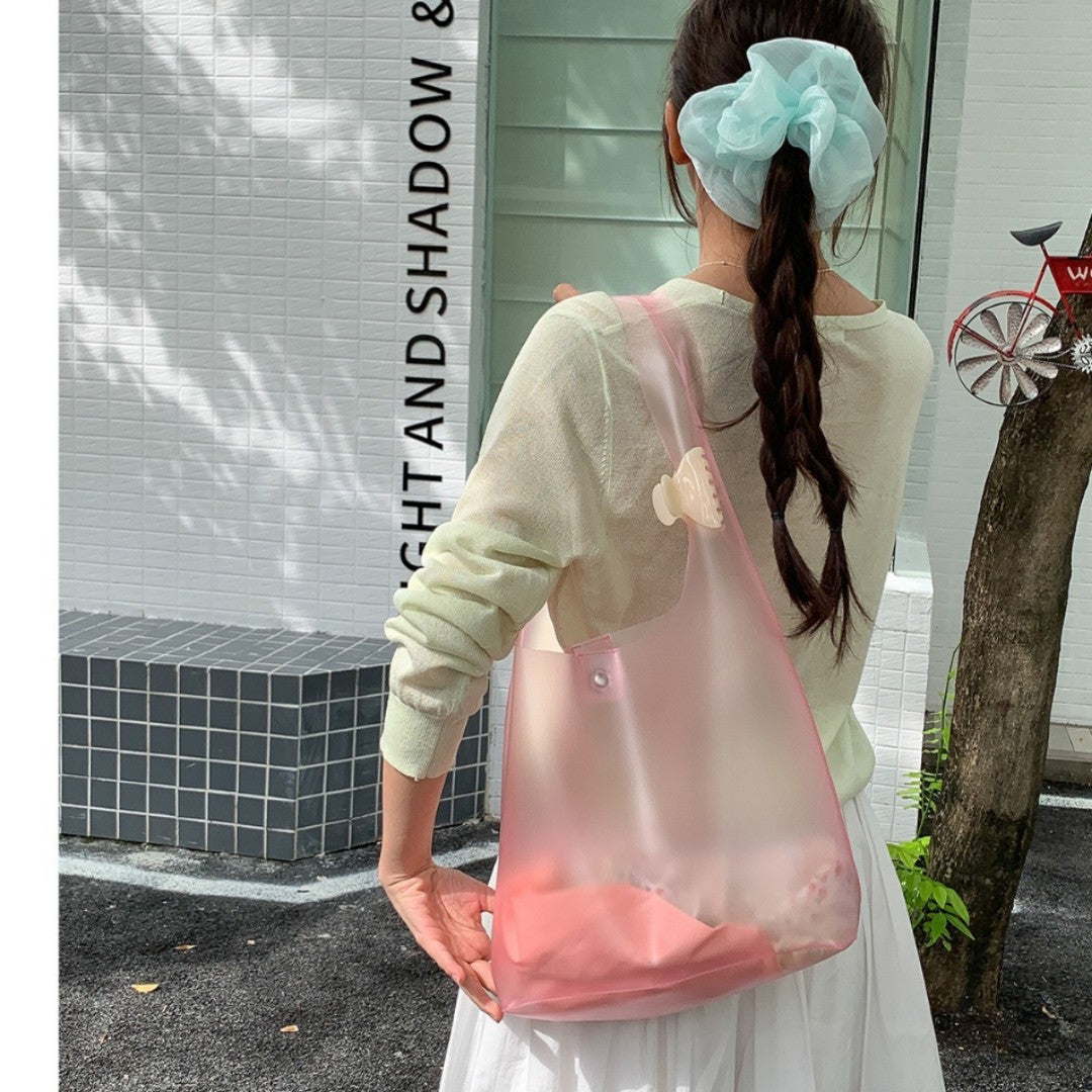 Mode de style coréen Grande capacité Transparent Jelly Bag