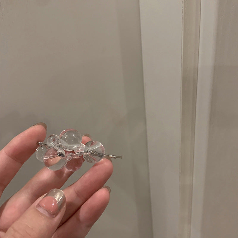 Simple face acrylique perles Clip