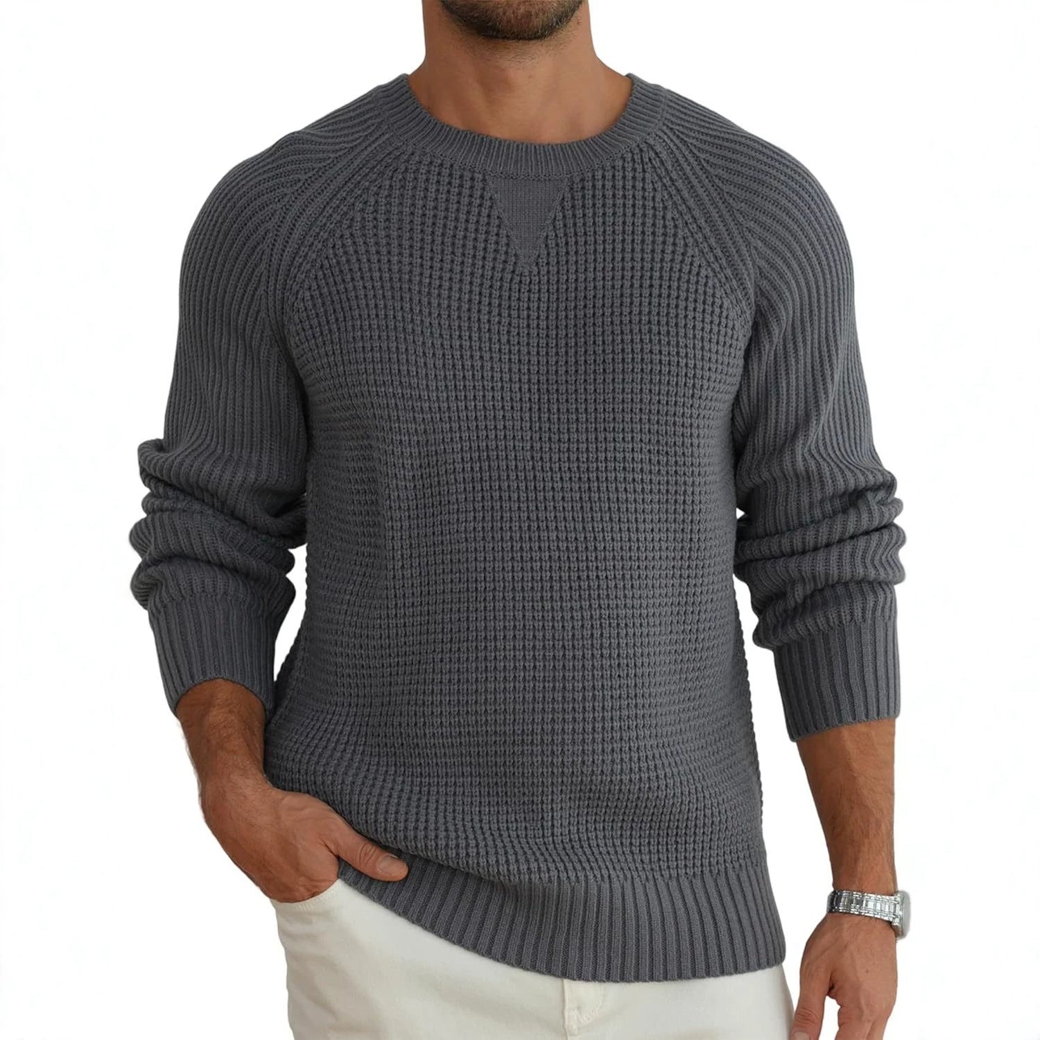 Pull à manches longues polyvalent avec une ligne ronde