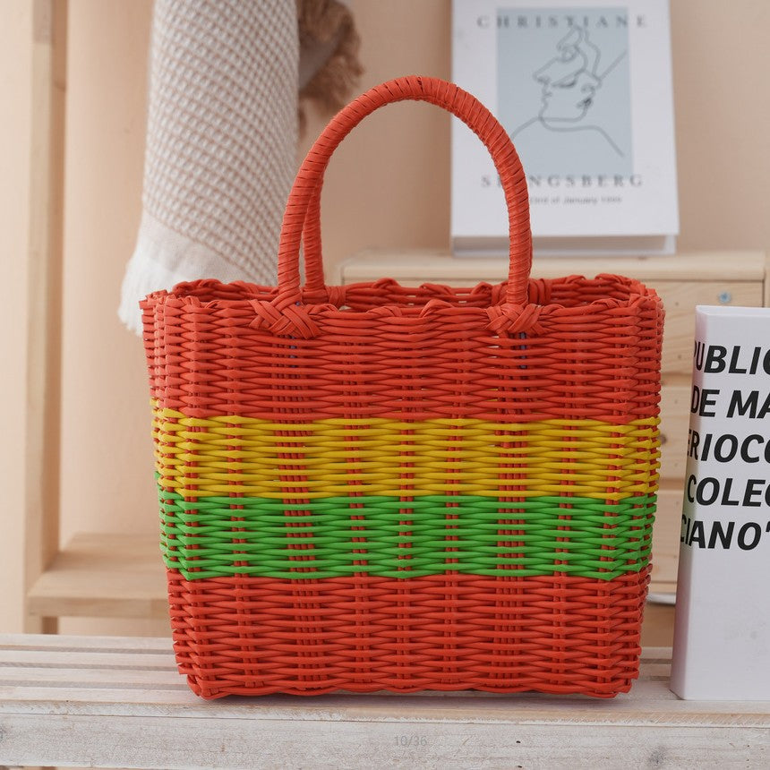 Panier de rangement en plastique portatif