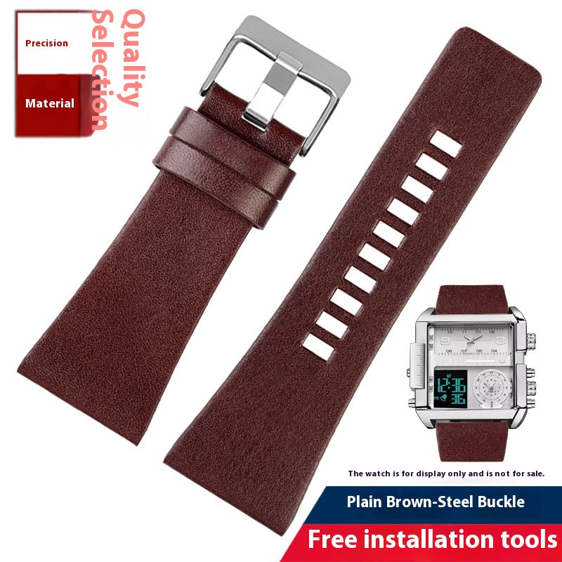 Convient pour grand cadran bracelet de montre en cuir
