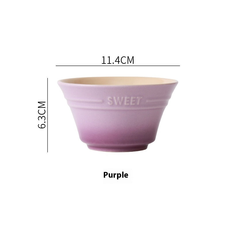 Colorful Gradient Céramique 45 pouces Bamboo Hat Rice Bowl Creative Home