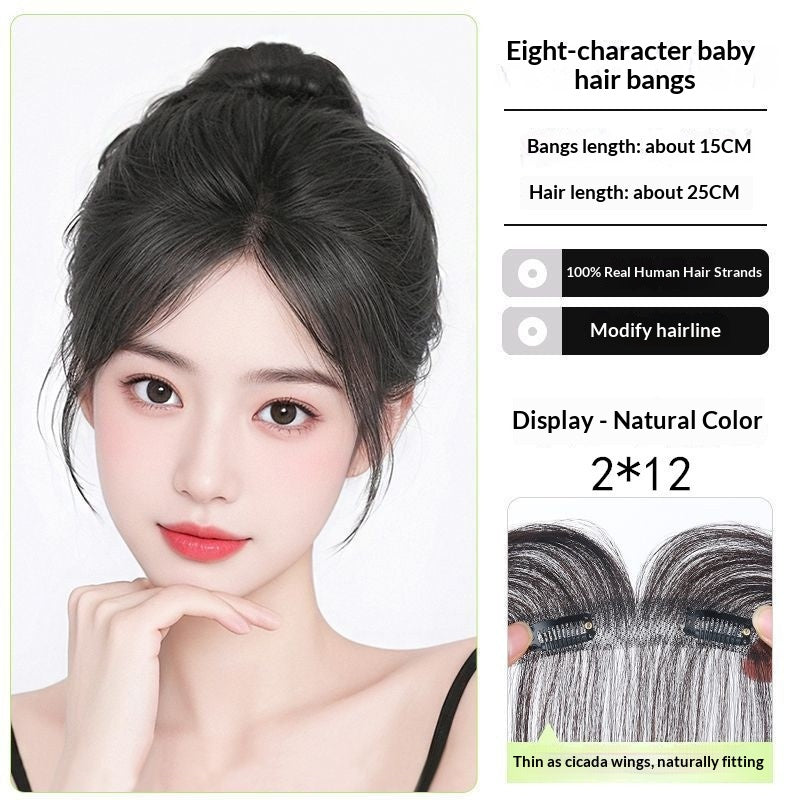 Women's Clip-In Bangs Hairpiece for Crown of Head