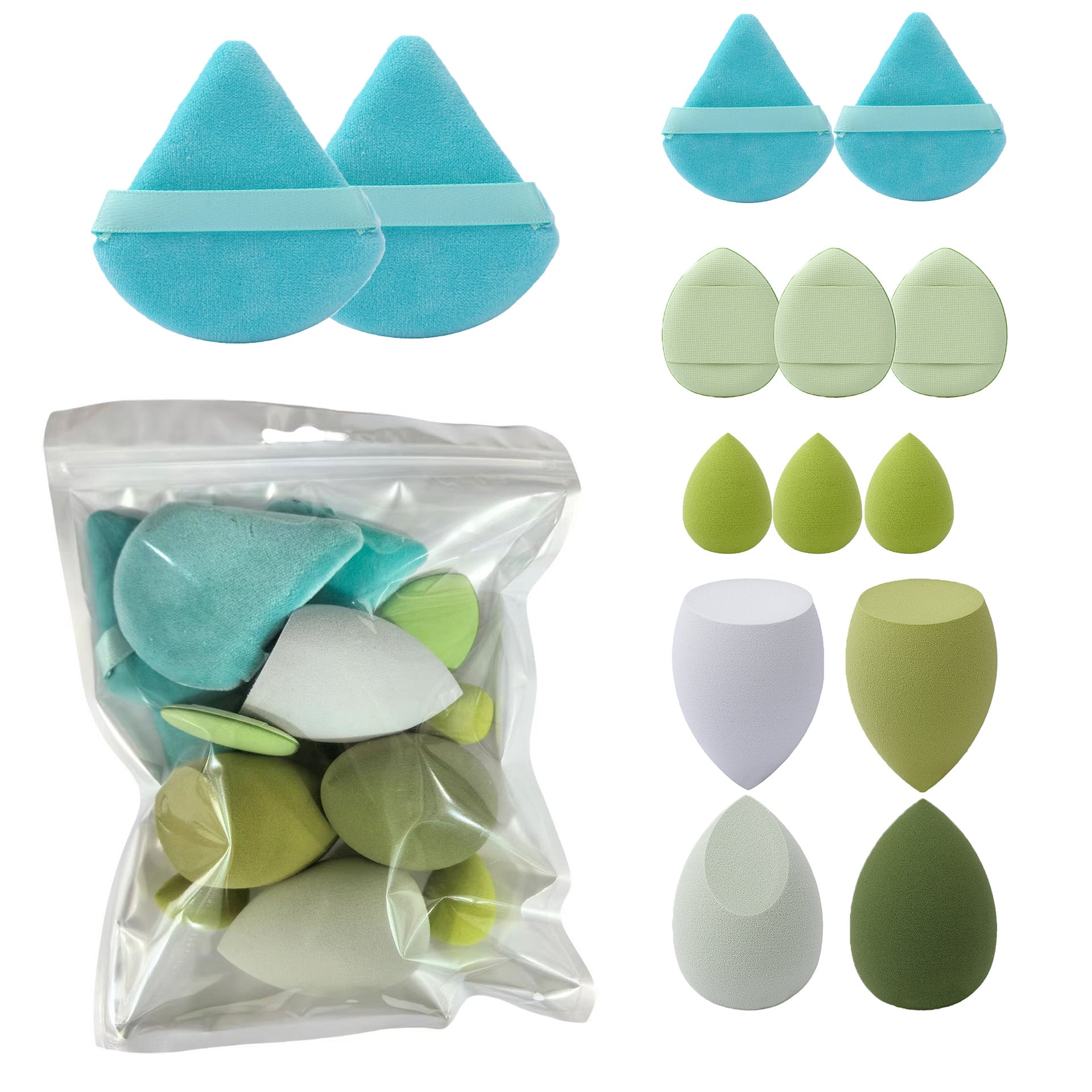 Ensemble d'oeufs de maquillage à éponge ultra-soft 14 pièces