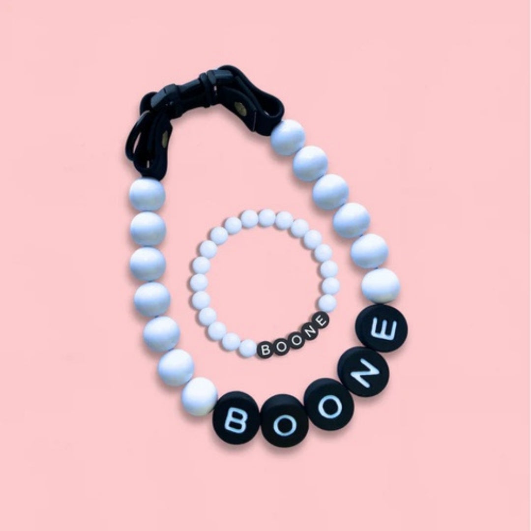 Pet Perled nom collier avec bracelet ensemble collier de chien personnalisé avec perles bricolage nom chien lettre