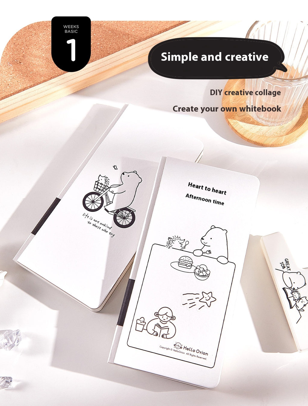 Livre Petit Livre blanc Simple Style Plaid Journal Livre Notebook pour enfants
