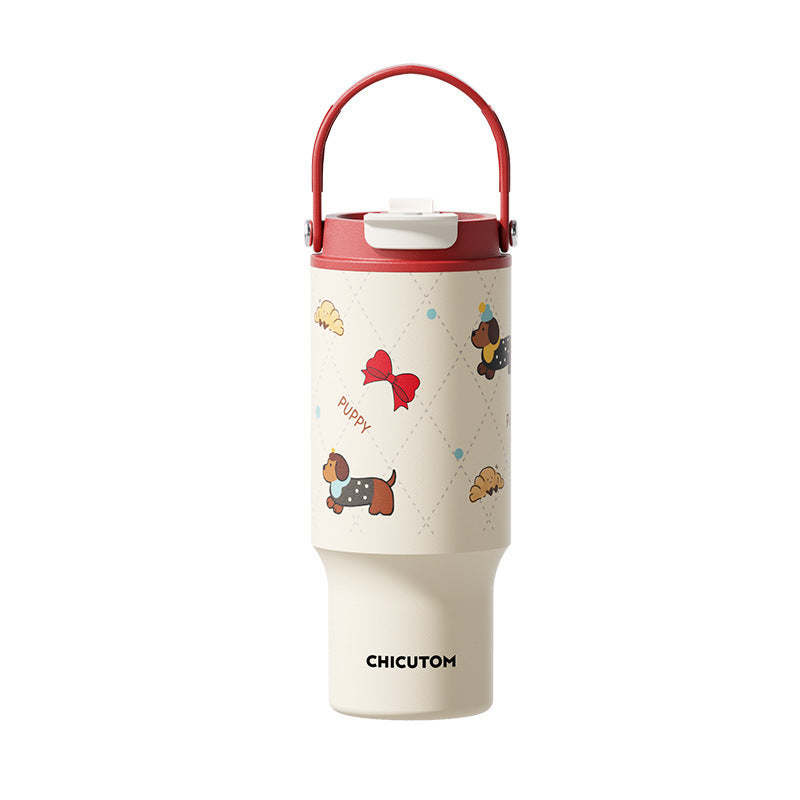 High Handle Stainless Steel Look Insulated Liner Mug