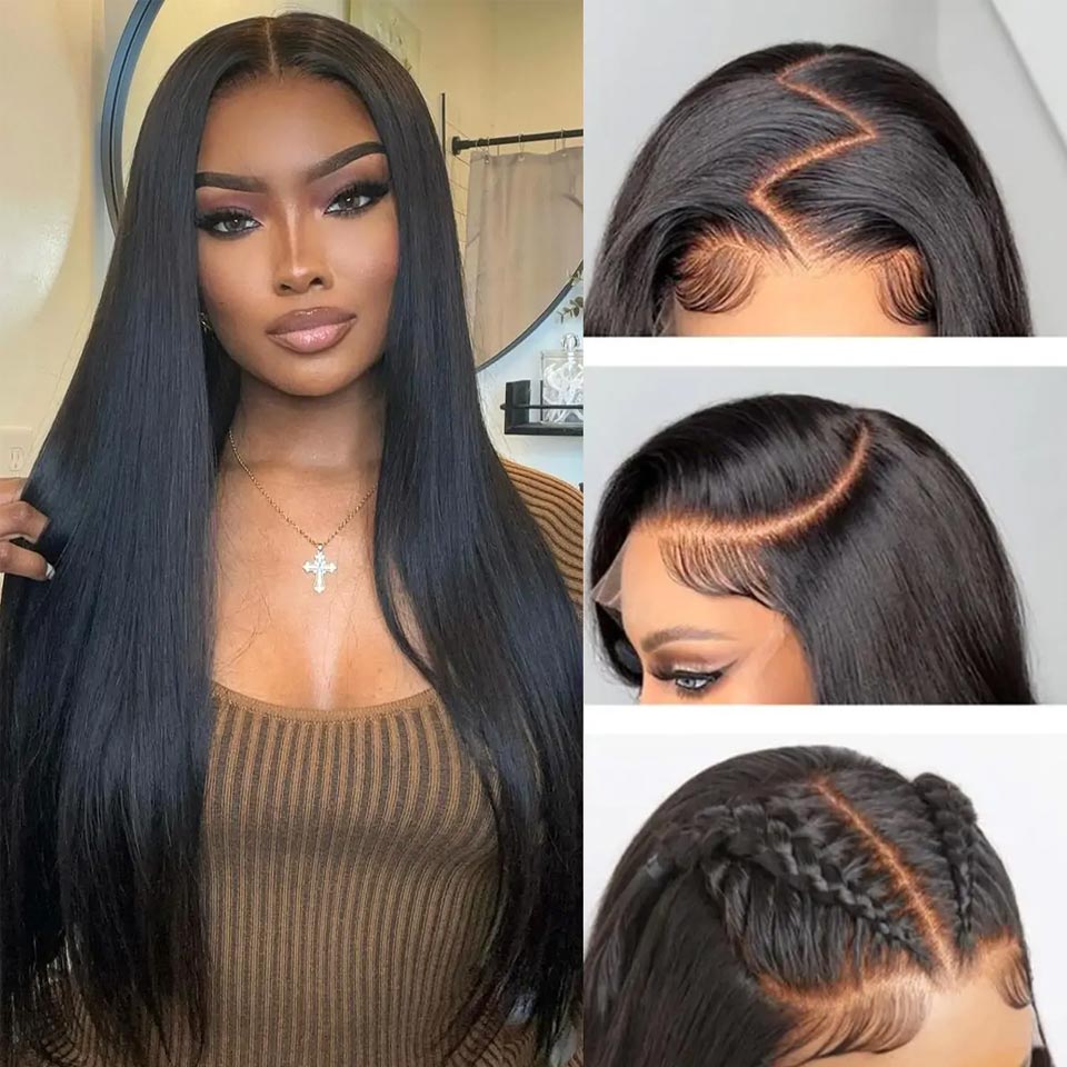 4x4 Perruque de cheveux humains couleur naturelle