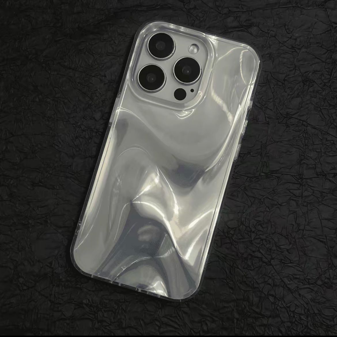 Gilding Satin Pattern Phone Case Blooming plissé