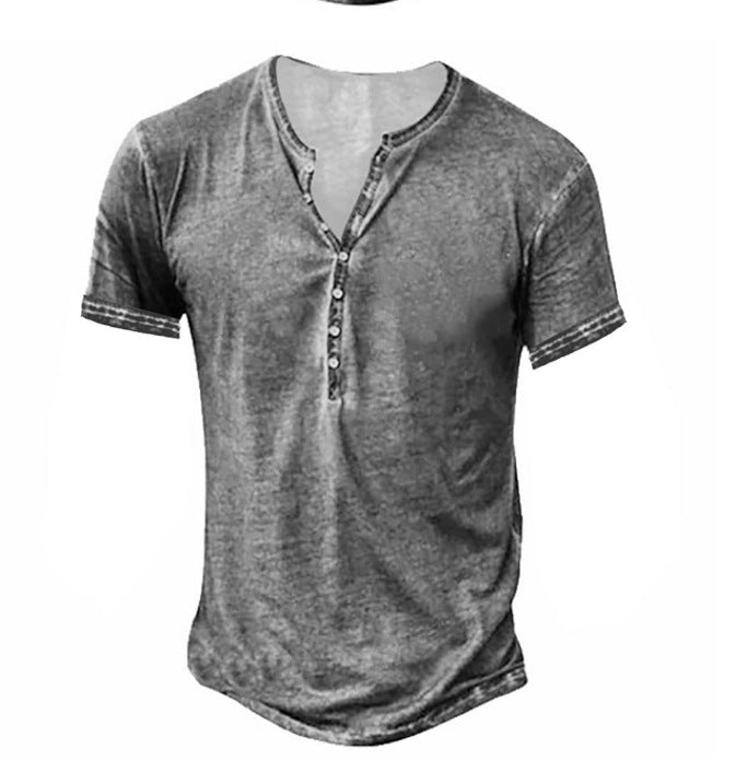 Wish Vintage Style V-Neck Cardigan homme mode casual manches courtes chemise
