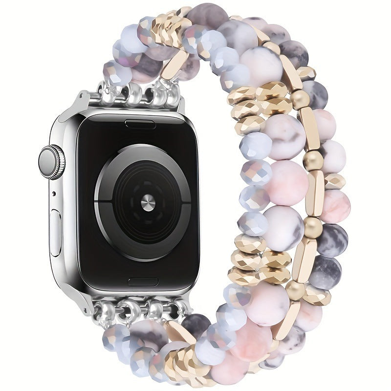 Bande de perles en pierre naturelle de Bohemian pour la série de montres Bracelet de remplacement pour IWatch Femmes Hommes