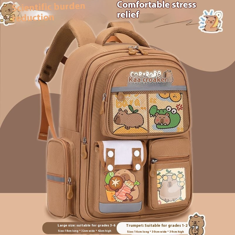 Cartoon Water Dolphin Kapabala Sac à dos de l'école primaire