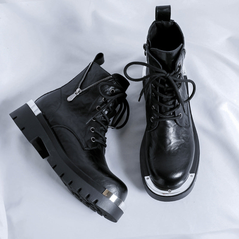 Bottes style britannique Vintage Mode Hommes Side-zip Bottes