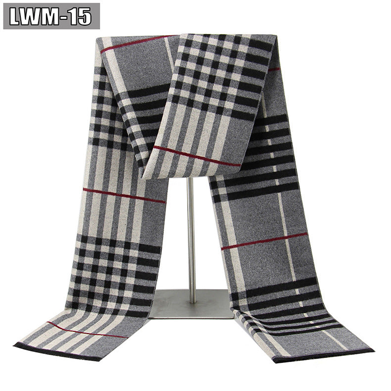 Écharpe pour hommes European and American Cashmere Automne and Winter Business Plaid