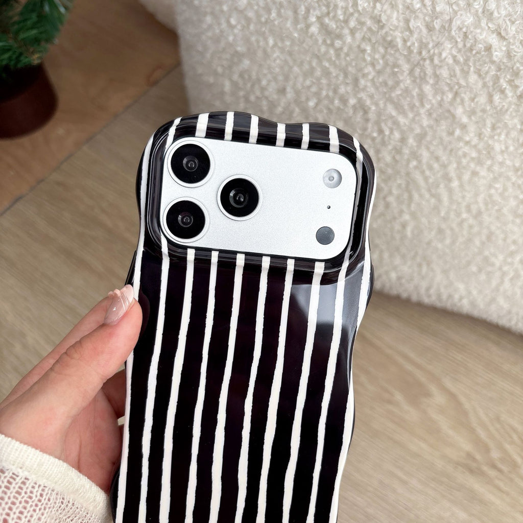 Cas téléphonique simple et artistique rayé