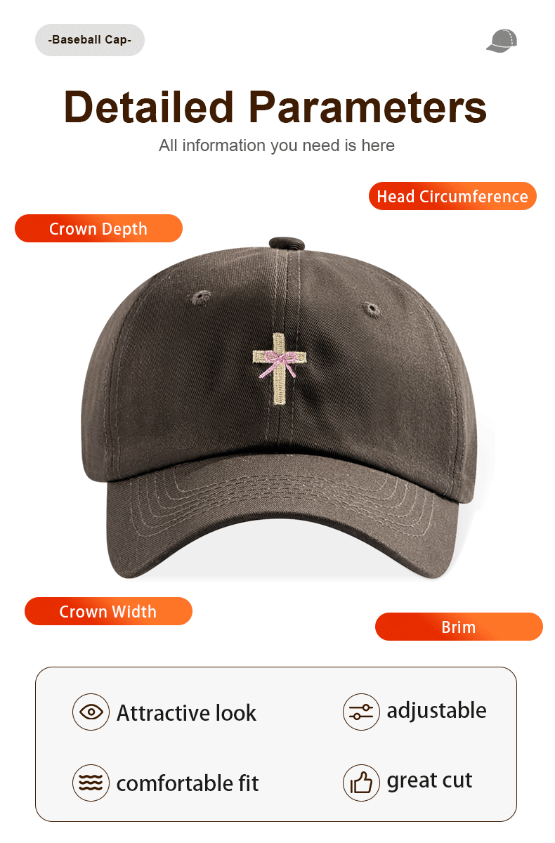 Religieux Christian Cross Bow Broderie Vintage Casual Unisexe Baseball Chapeau de papa