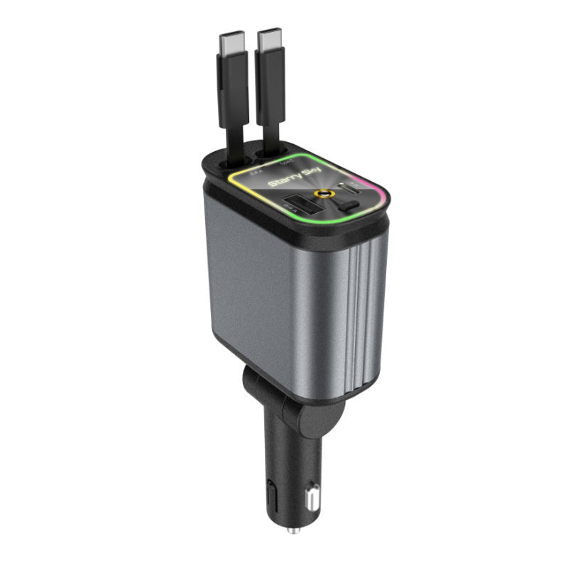 Chargeur de téléphone portable de voiture Ligne à bande télescopique multi-fonctions