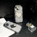Miroir en forme de cœur Paillettes High Sense Ins Coque téléphonique