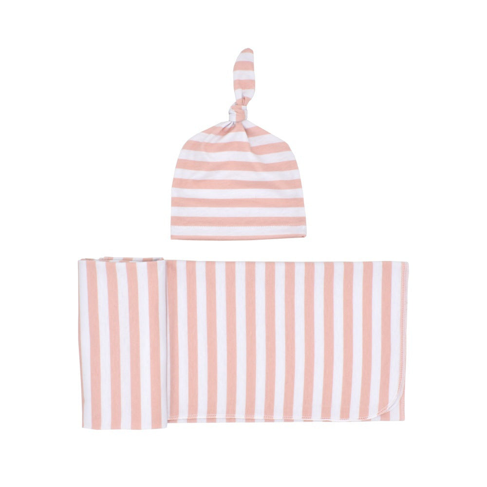 Nouveau-né Rayon Stripe Gro-bag Bonnet 2 pièces