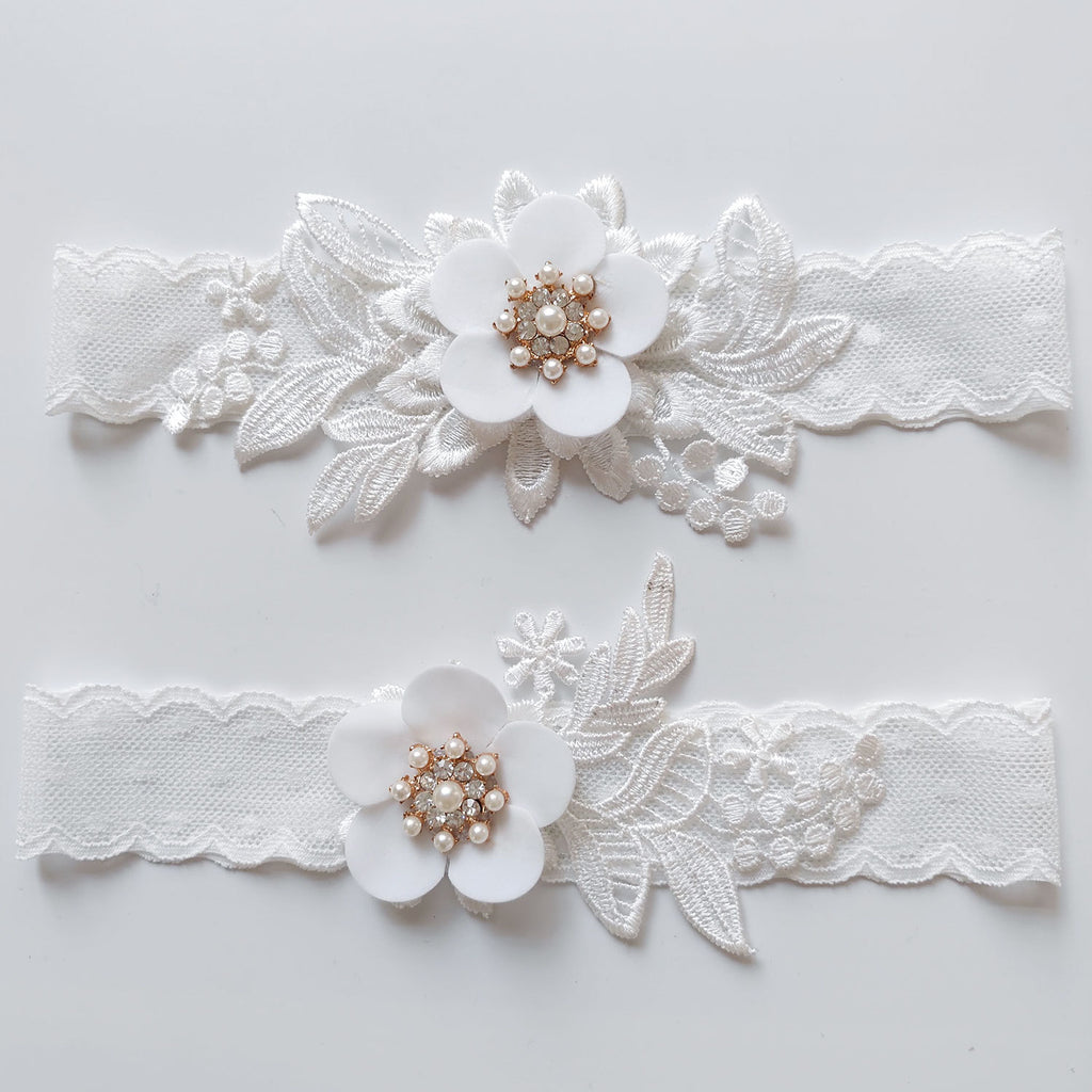 Chaussettes de jambe de fleur de perle