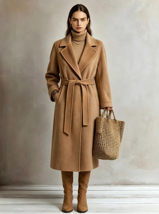 Les femmes Élégantes Long Lapel Coat Pour Casual et Comute Wear