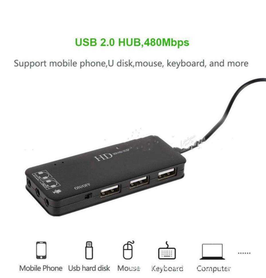 Docking 2.0hub Hub avec 7.1 Audio Converter Docking multifonction sans lecteur