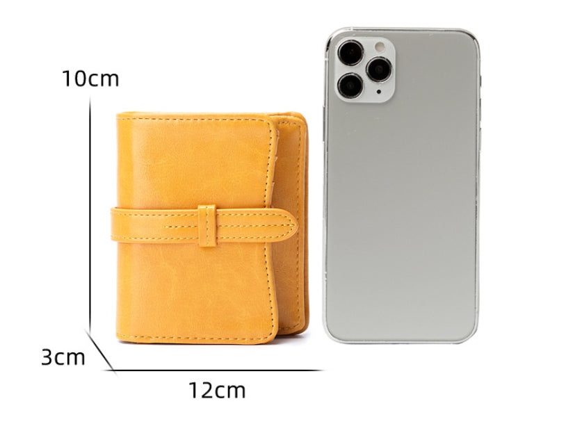Porte-monnaie femme courte rétro étudiant pièce de la mode de la Purse tout-match Wallet Card Clamp