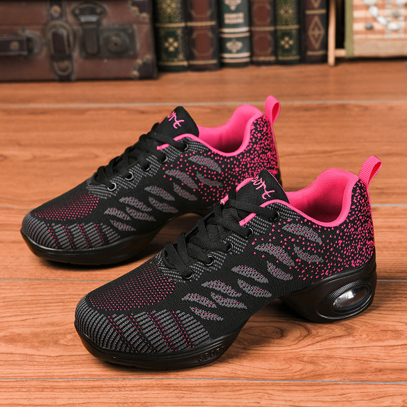 Printemps et été Mid-heel Mesh Soft-soled chaussures de danse chaussures modernes
