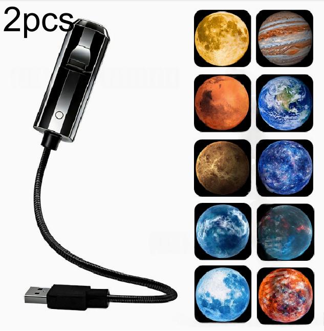 Portable USB Starry Sky Projection Night Light avec des diapositives interchangeables