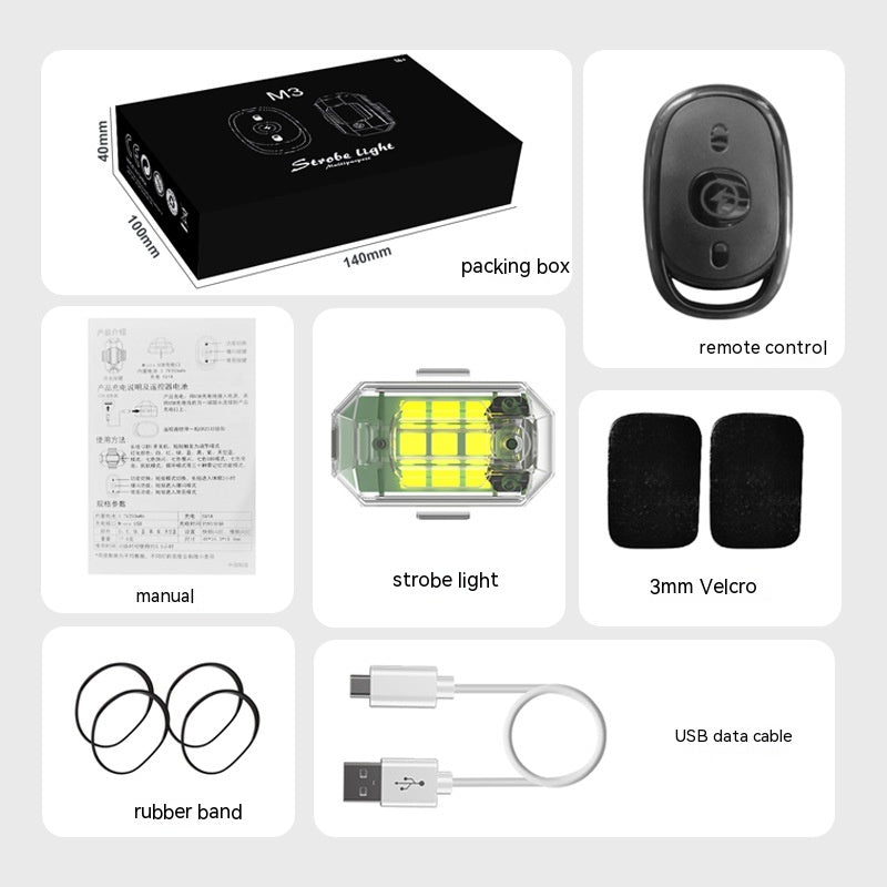 Lampes clignotantes de moto à télécommande étanches