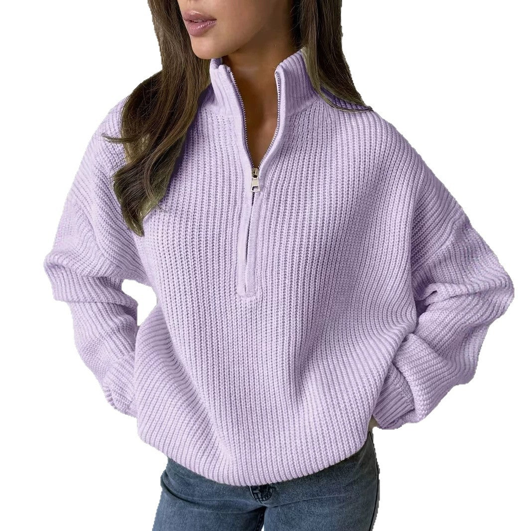 Pull-over à fermeture éclair souple pour vêtements de dessus