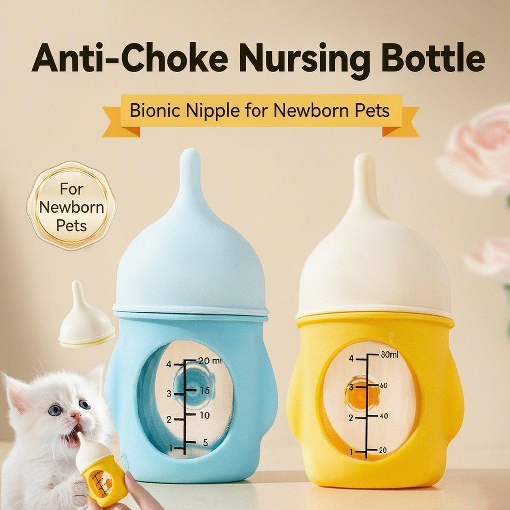 Bouteille de soins pour animaux de compagnie anti-choc bionique de 20ML 80ml pour chiots et chatons nouveau-nés