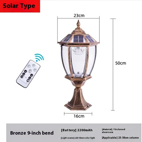 Lampe solaire à pilier extérieur étanche