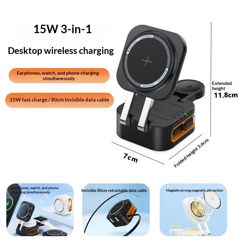 15W 3-in-1 Magnetic Wireless Charger