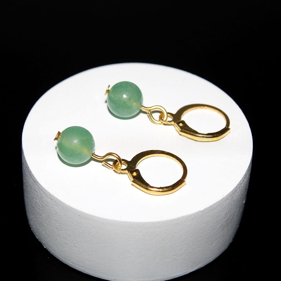Boucles d'oreilles en argent brillant en pierre naturelle
