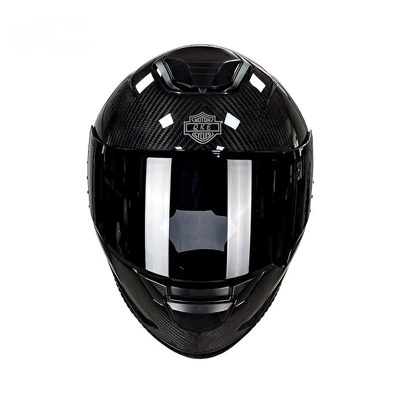 Casque de moto en fibre de carbone Personnalité de moto Léger Type de couverture complète