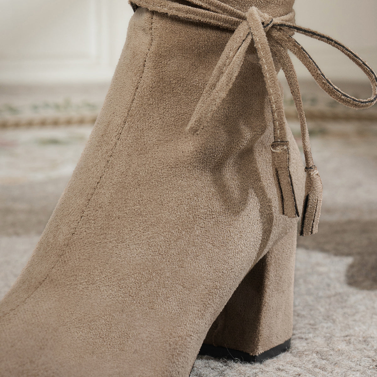 Femmes Martin Bottes Arrivée Coréen Style Bow Side Zipper Bloc Talon Mode Bottes Femmes P