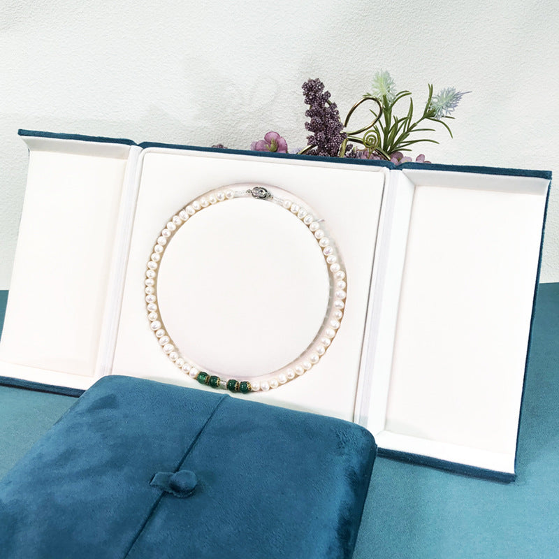Boîte d'emballage de bijoux de mode perle de velours