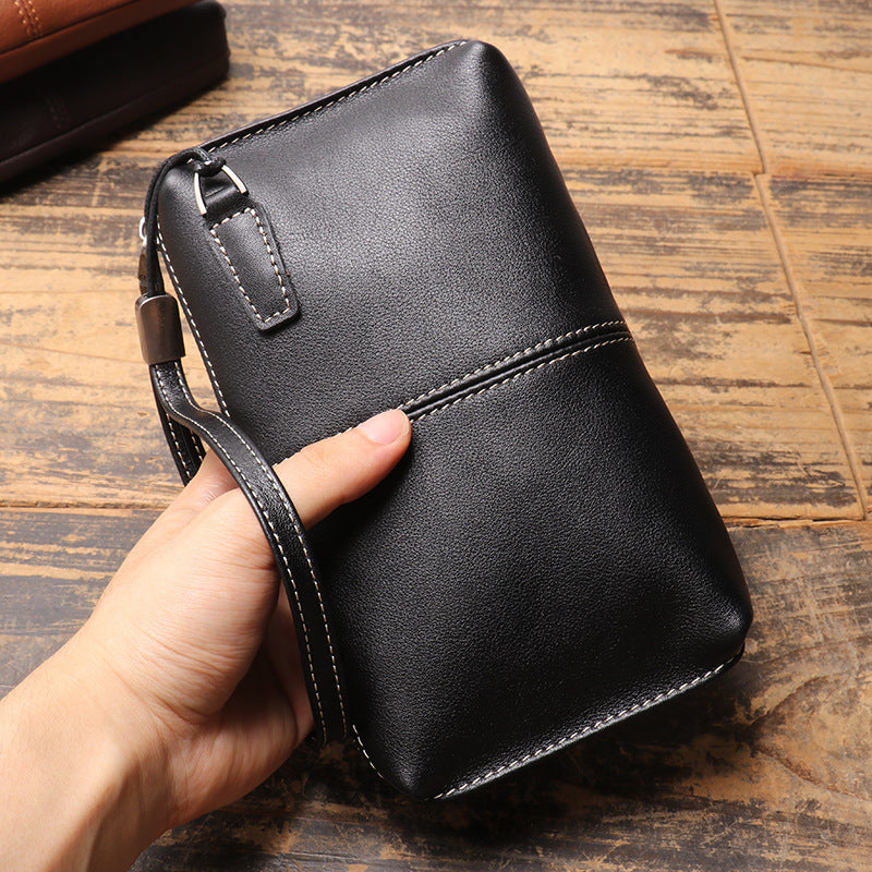 Clutch en cuir véritable pour hommes