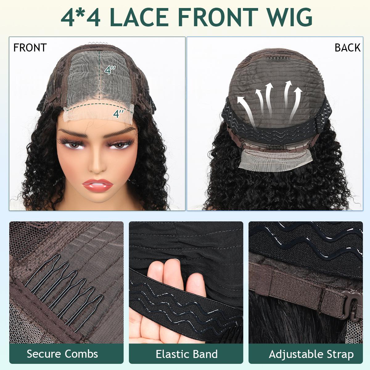 HumanHair 4x4Bob Fluffy Bob Wig