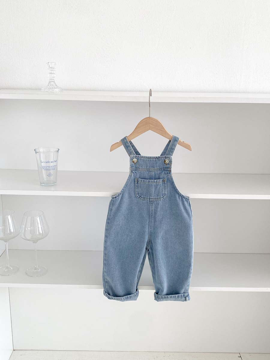 Le bébé et le jeune enfant Denim costume de saut occasionnel avec des paillettes