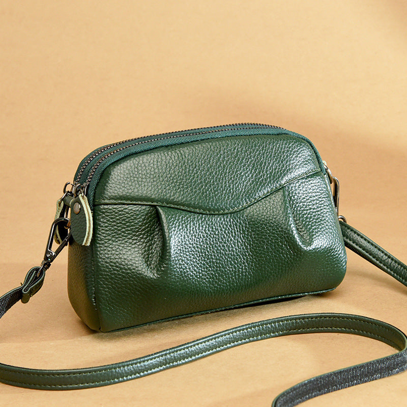 Sac multi-poches en cuir véritable pour femmes