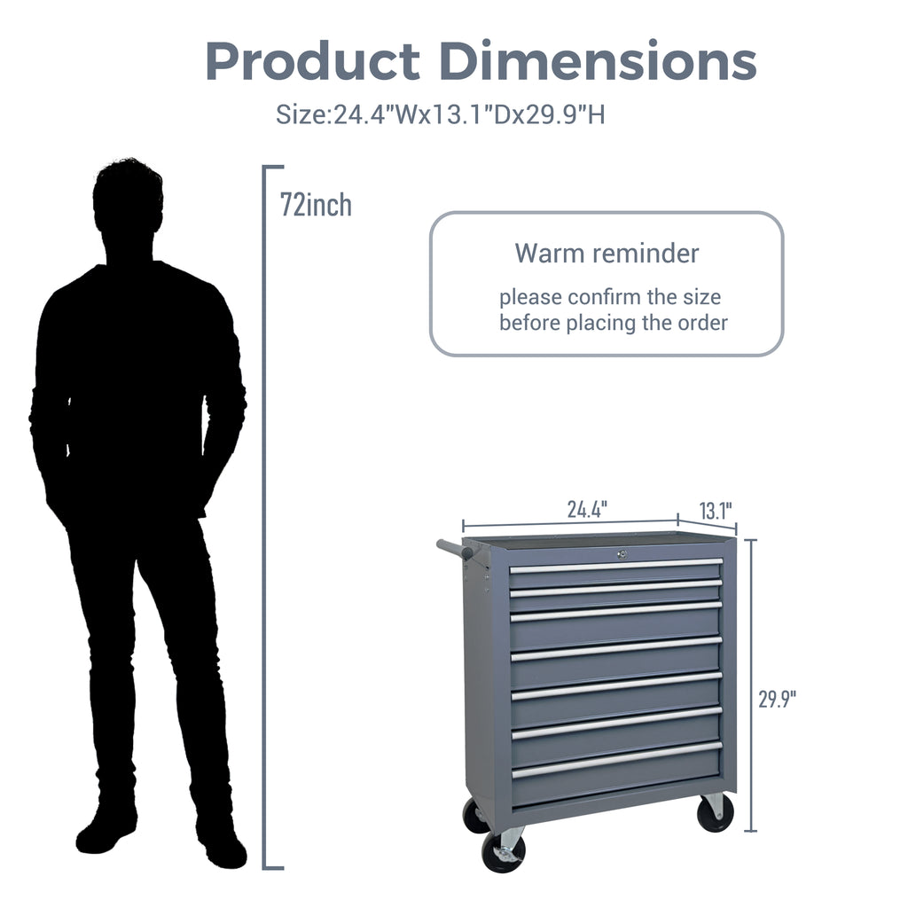 Roulement de coffre à outils avec boîte à outils 7-Drawer avec roues Multifonctionnel Tool Cart Mécanique T