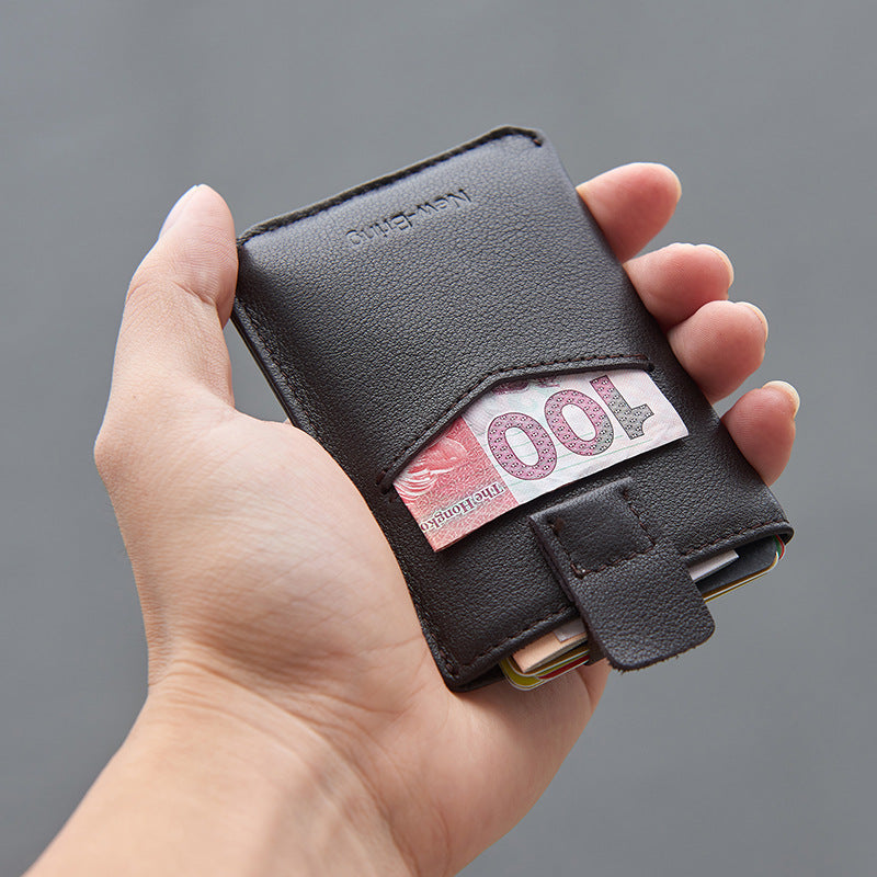 Porte-cartes en cuir véritable pour hommes