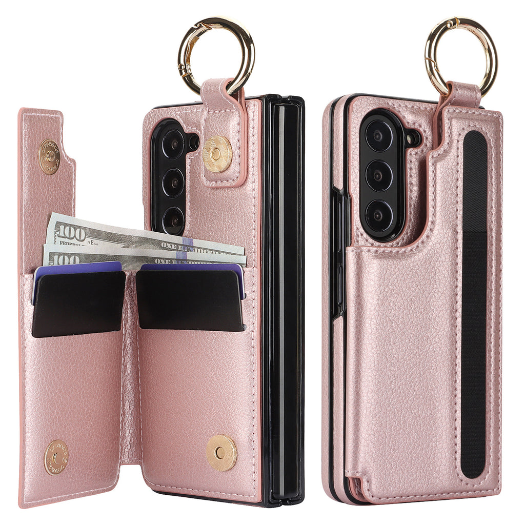 Simple Fente de stylo pliant cas téléphone en cuir