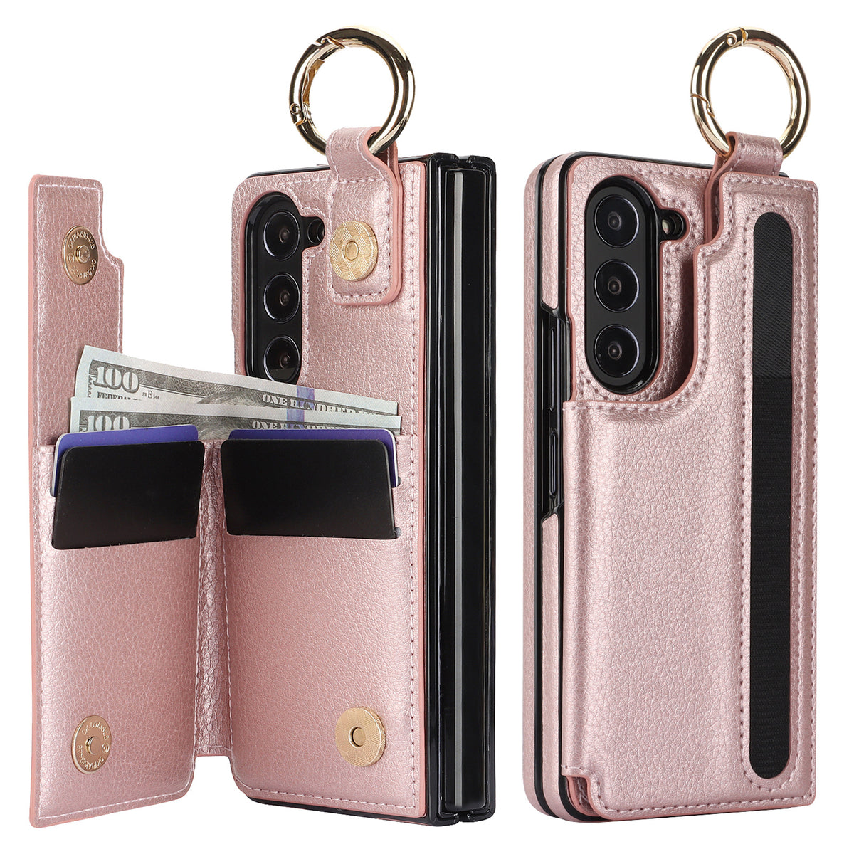 Simple Fente de stylo pliant cas téléphone en cuir